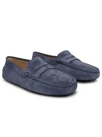Gommino Suede Driving Shoes Blue - TOD'S - BALAAN 1