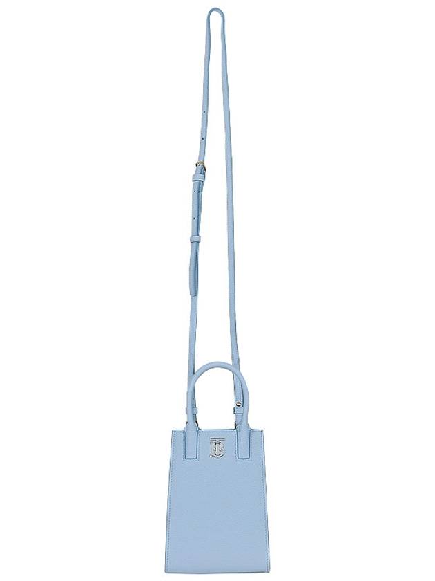 Micro Grainy Leather Francis Tote Bag Pale Blue - BURBERRY - BALAAN 4