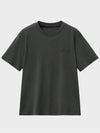 Silk Blended Luxe Short Sleeve T-Shirt Charcoal - NOIRER - BALAAN 3