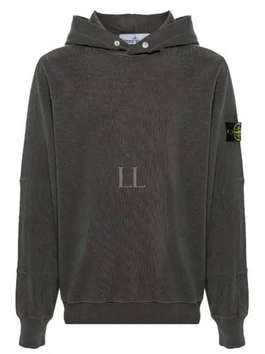 Compass Badge Cotton Hoodie Dark Grey - STONE ISLAND - BALAAN 2