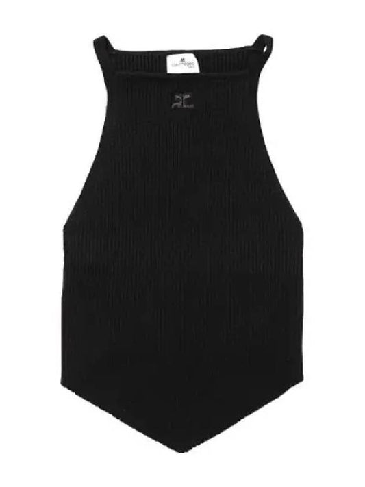 Courr ges Rib Knit Pointy Tank Top Women s Sleeveless - COURREGES - BALAAN 1