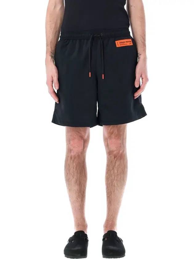 Men's Logo Patch Nylon Swim Shorts Black - HERON PRESTON - BALAAN 2