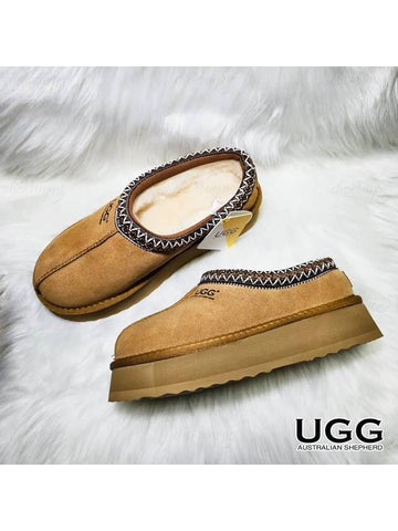 Hippie Fleece Platform Slip On Tasman Chestnut - EVER AUSTRALIA UGG - BALAAN 1