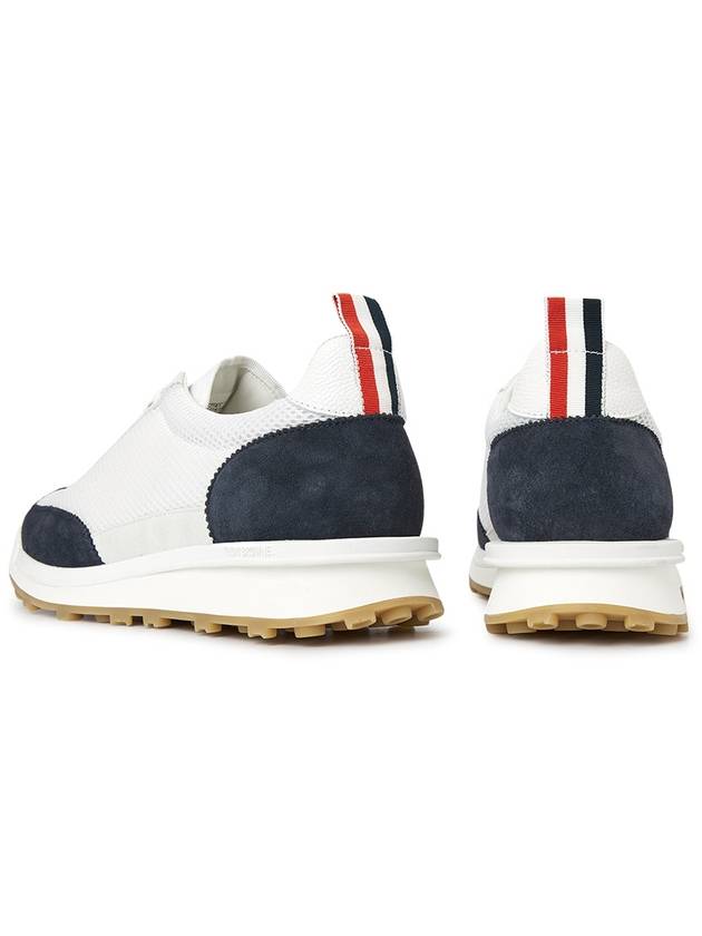 Fine Kid Suede Tech Runner Sneaker Navy - THOM BROWNE - BALAAN 7