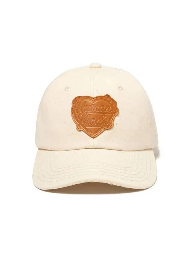 Logo Leather Patch Denim Ball Cap White - HUMAN MADE - BALAAN 3