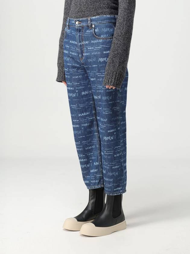 Jeans Marni in denim con logo all over - MARNI - BALAAN 4