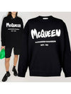 Graffiti Logo Sweatshirt Black - ALEXANDER MCQUEEN - BALAAN.