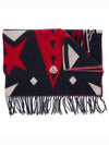 Print Wool Muffler Black Red - MONCLER - BALAAN.