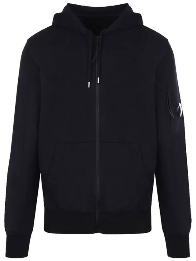 Light Fleece Lens Wappen Zip Up Hoodie Black - CP COMPANY - BALAAN 2