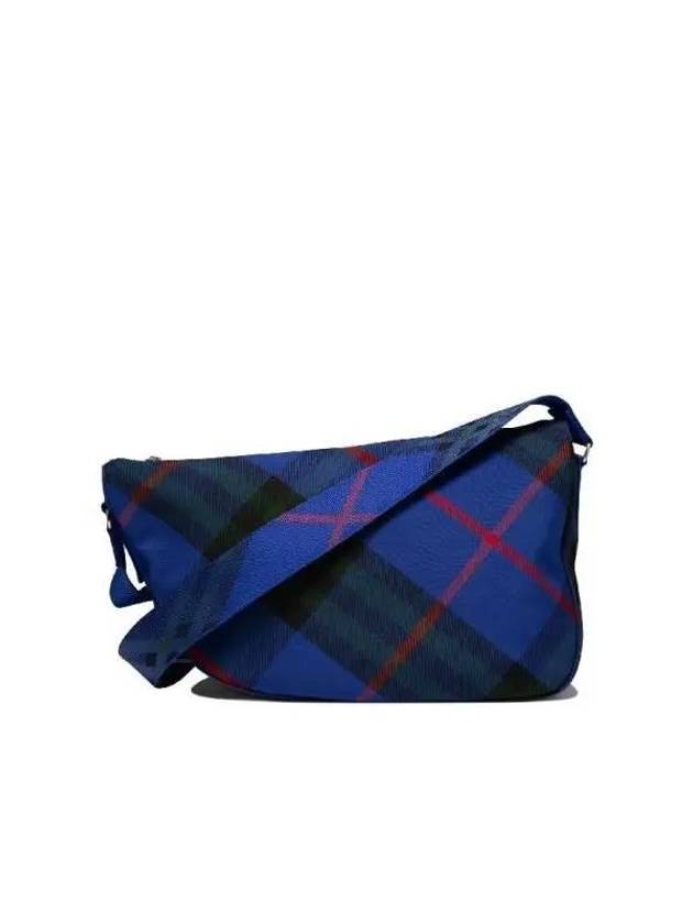 Shield Check Large Messenger Bag Blue - BURBERRY - BALAAN 4