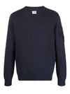 Men's Lens Wappen Cotton Knit Top Navy - CP COMPANY - BALAAN.