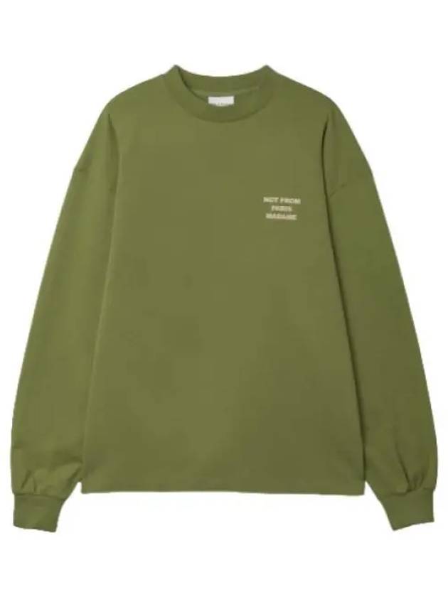 Drold Monsieur Le T Shirt Slogan Khaki Long Sleeve - DROLE DE MONSIEUR - BALAAN 1