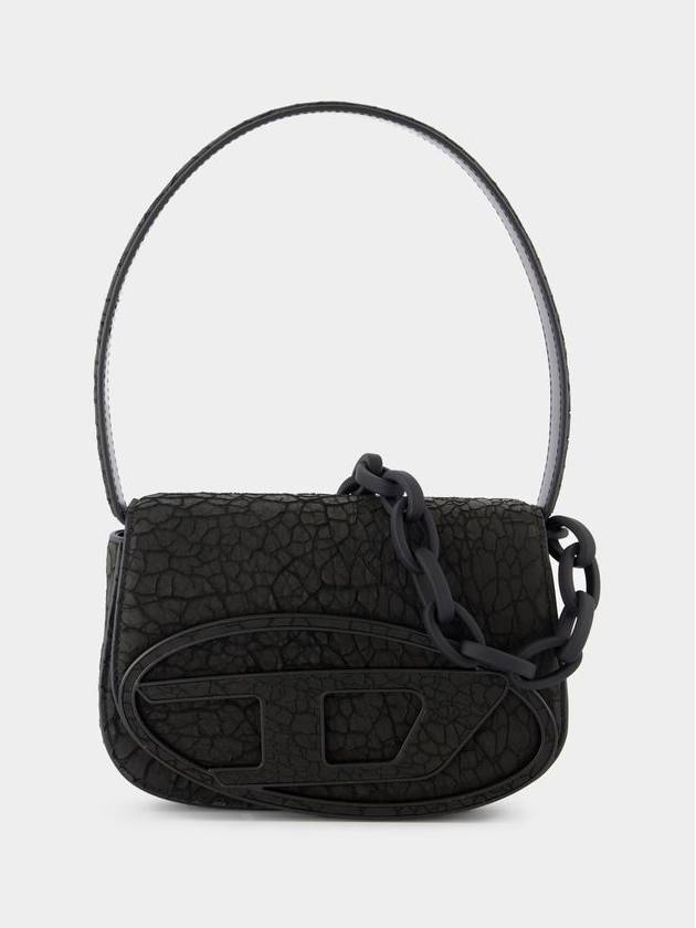 1DR Iconic Leather Shoulder Bag Black - DIESEL - BALAAN 2