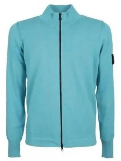 Soft Cotton Knit Zip-Up Jacket Blue - STONE ISLAND - BALAAN 2