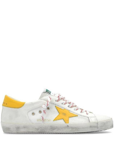 Superstar Leather Mesh Low Top Sneakers Yellow White - GOLDEN GOOSE - BALAAN 1