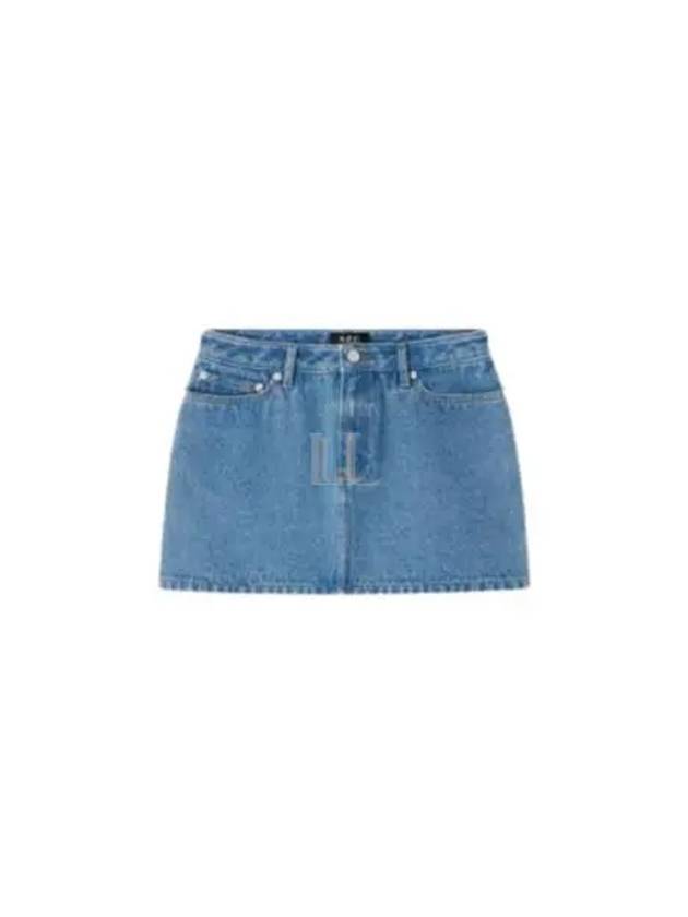 Women's Mini-Jupe Denim H-Line Skirt Blue - A.P.C. - BALAAN 2