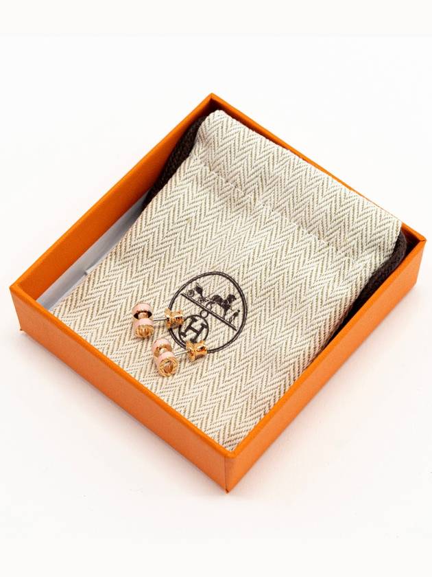 Mini Pop H Earrings Rose Gold - HERMES - BALAAN 8