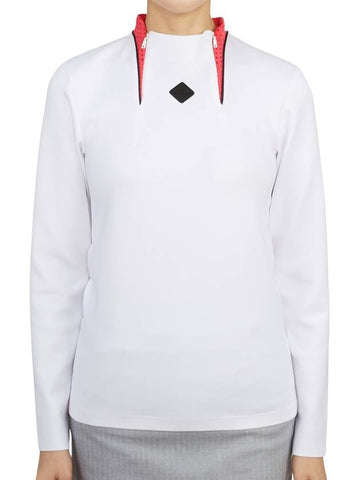 Tweeny Zipped Mid Layer Long Sleeve T-Shirt White - J.LINDEBERG - BALAAN 1