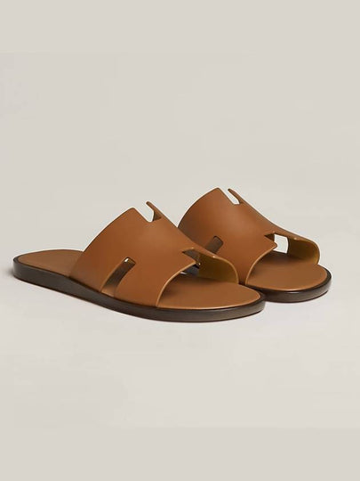 Izmir Leather Slippers Gold - HERMES - BALAAN 2