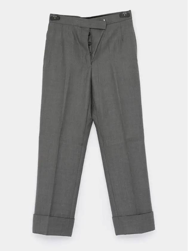 Classic Back Strap Straight Pants Medium Gray - THOM BROWNE - BALAAN 3