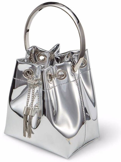 'Bon Bon' Mini Silver-Tone Handbag With Metal Bracelet Handle In Mirror Fabbric Woman - JIMMY CHOO - BALAAN 2