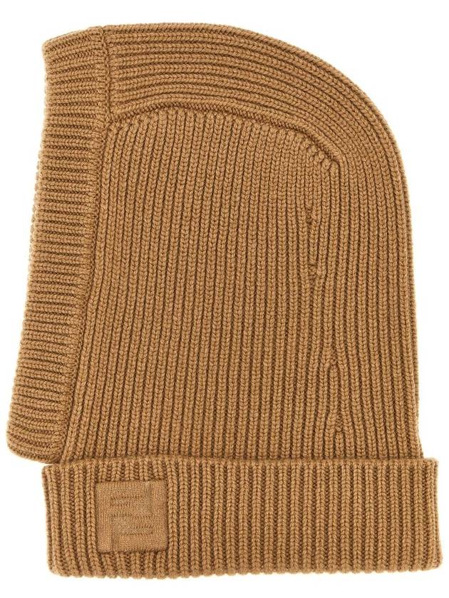 FF Logo Wool Balaclava Beige - FENDI - BALAAN 3