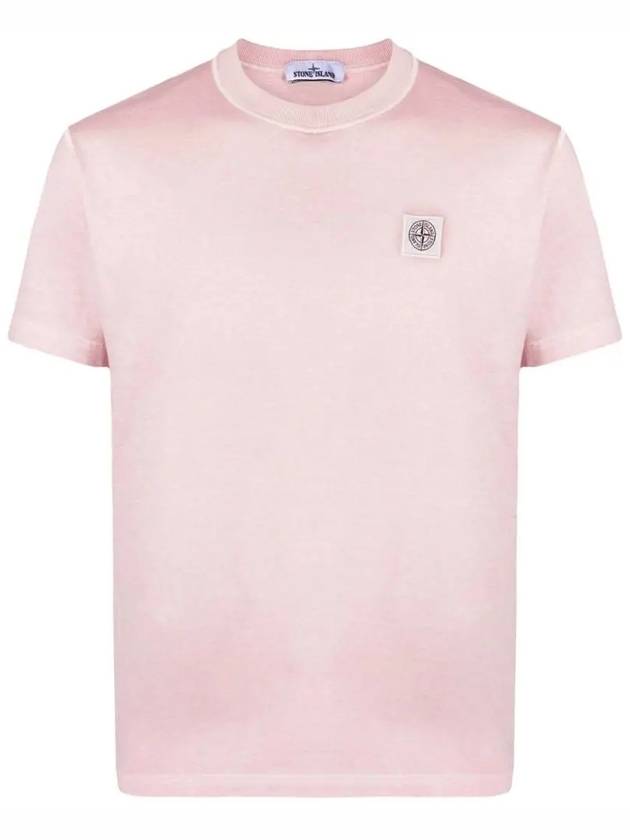 Men's Logo Short Sleeve T-Shirt Indie Pink - STONE ISLAND - BALAAN 3