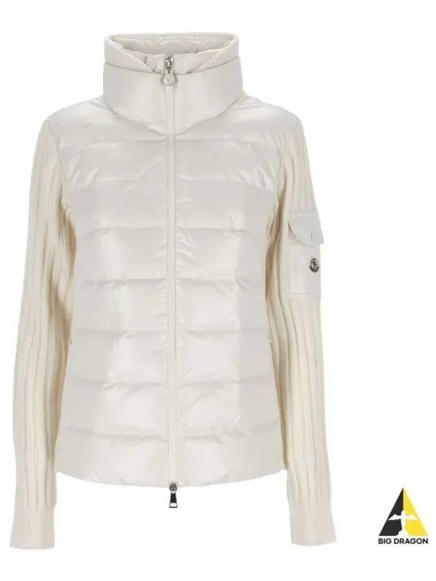 Women s Padded Wool Cardigan White - MONCLER - BALAAN 2