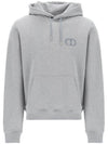 Cd Icon Embroidered Cotton Hoodie Grey - DIOR - BALAAN 1