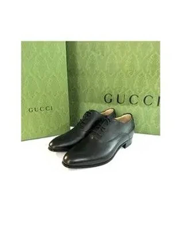 Men's Double G Lace-Up Leather Oxford Black - GUCCI - BALAAN 9