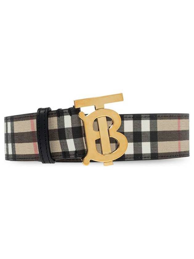 TB Vintage Check Canvas Leather Belt Beige - BURBERRY - BALAAN 1