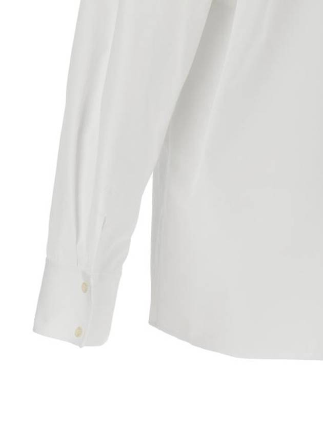 Cassandre Long Sleeve Shirt White - SAINT LAURENT - BALAAN 5