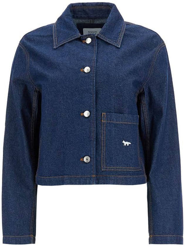 cropped denim jacket for women - MAISON KITSUNE - BALAAN 1