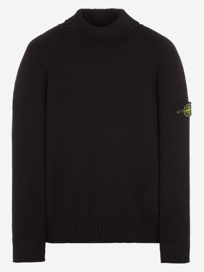 Logo Wappen Patch Cotton Turtleneck Black - STONE ISLAND - BALAAN 2