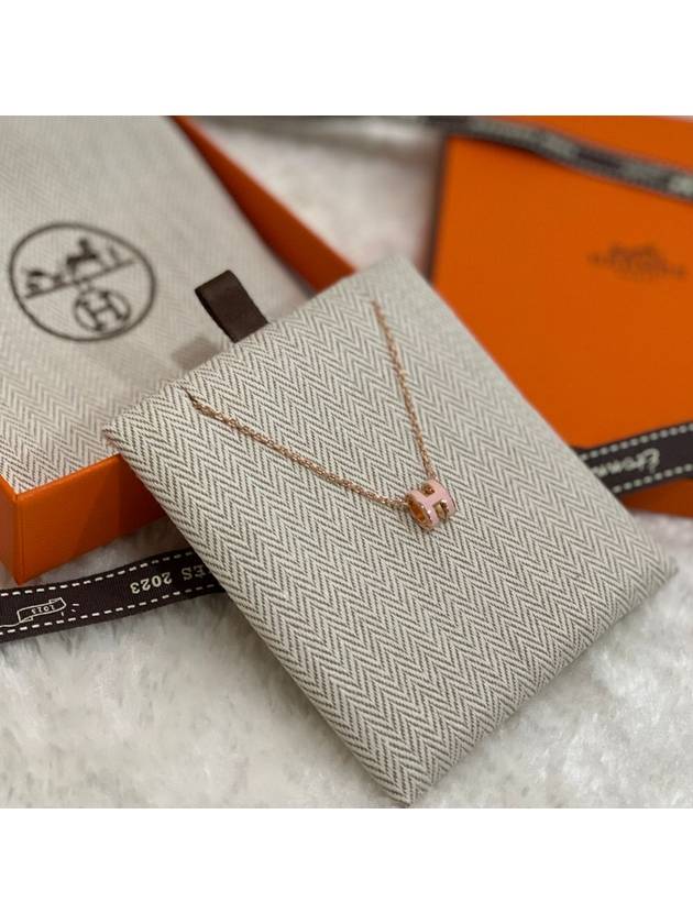 Mini Pop H Pendant Rose Gold Rose Dragee - HERMES - BALAAN 5