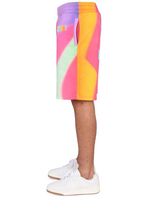 rainbow print drawstring shorts - MOSCHINO - BALAAN 4