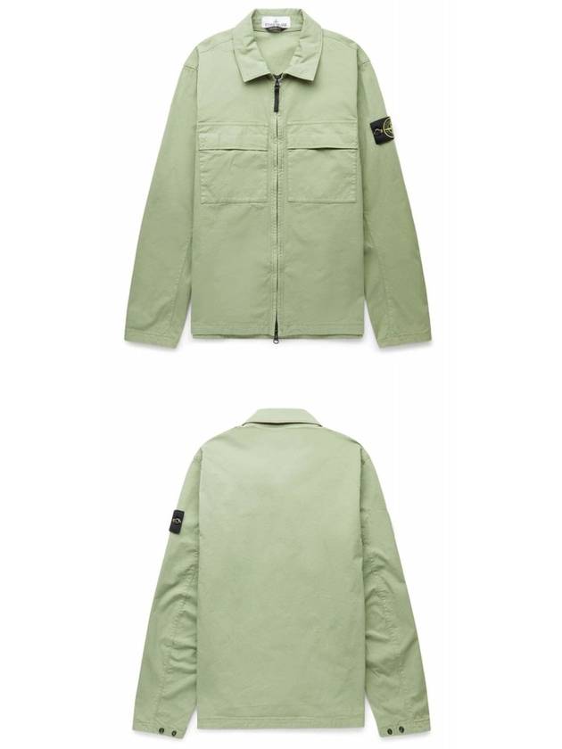 Wappen Patch Double Pocket Cotton Zip-Up Jacket Green - STONE ISLAND - BALAAN 5