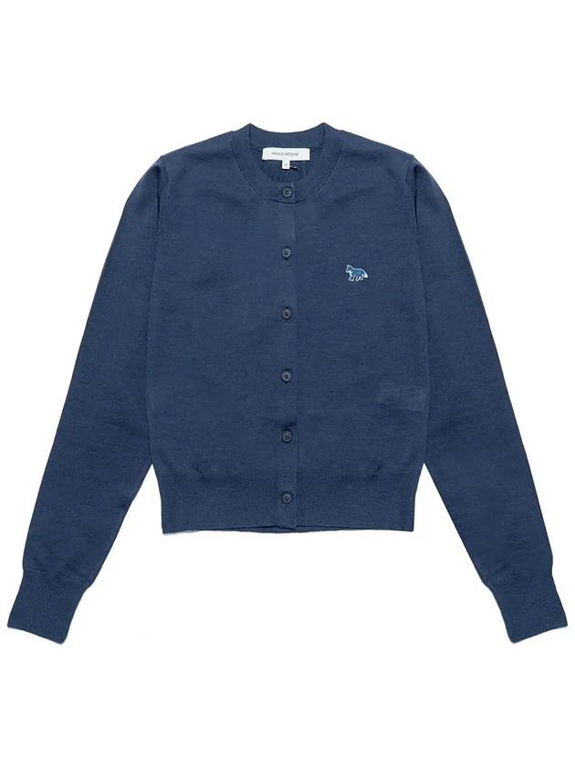 Baby Fox Patch Regular Cardigan Blue - MAISON KITSUNE - BALAAN 3