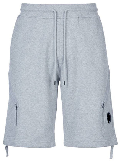 Men's Diagonal Raised Fleece Shorts Grey Melange - CP COMPANY - BALAAN 2