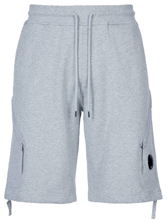 Men's Diagonal Raised Fleece Shorts Grey Melange - CP COMPANY - BALAAN 2