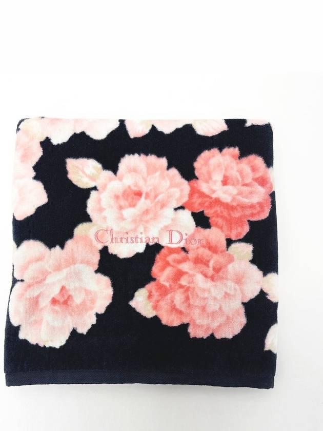 Black Pink Flower Pattern Beach Towel 4VDIEZ31875 - DIOR - BALAAN 3