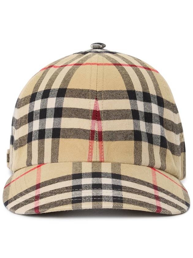 Check Cotton Ball Cap Beige - BURBERRY - BALAAN 3