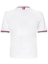 RWB Stripe Cotton Short Sleeve T-Shirt White - THOM BROWNE - BALAAN 4