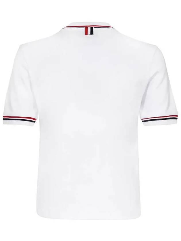 RWB Stripe Cotton Short Sleeve T-Shirt White - THOM BROWNE - BALAAN 4