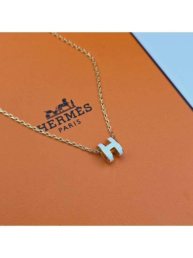 Mini Pop H Pendant Necklace Gold Orange Soy - HERMES - BALAAN 6