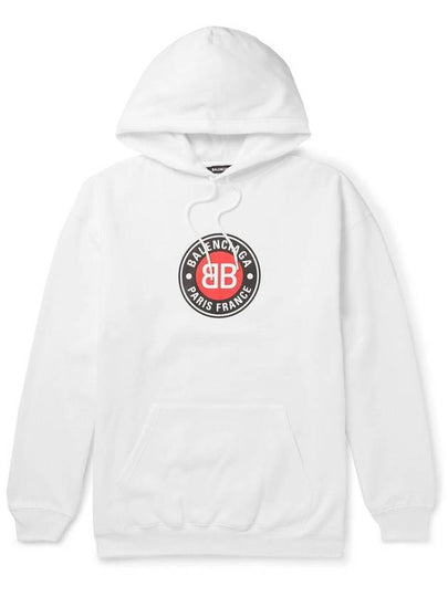 Round Logo Print Hoodie White - BALENCIAGA - BALAAN 2