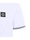 Stretch Cotton Pique Short Sleeve Polo Shirt White - STONE ISLAND - BALAAN 5