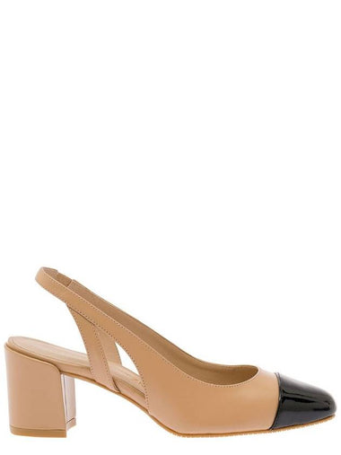 Beige Slingback With Contrasting Toe In Smooth Leather Woman - STUART WEITZMAN - BALAAN 1