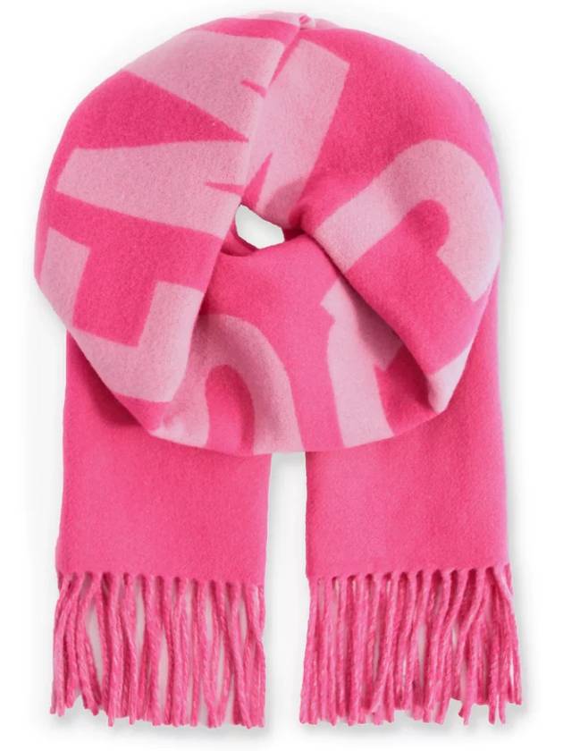 Lecharpe Fringe Logo Virgin Wool Muffler Pink - JACQUEMUS - BALAAN 4