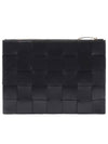 Cassette Intrecciato Medium Clutch Bag Black - BOTTEGA VENETA - BALAAN 4